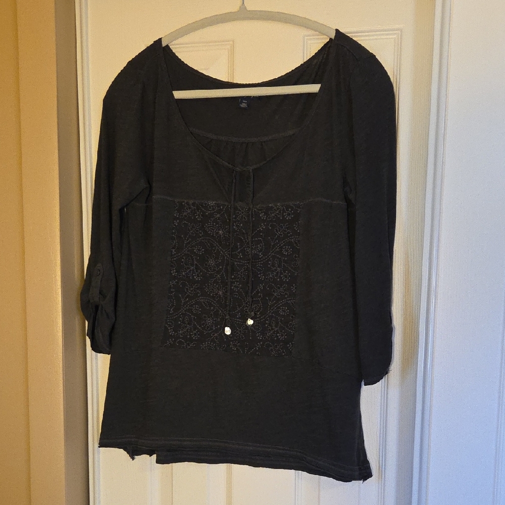 American Eagle Boho Top with Embroidered Front Size MED
